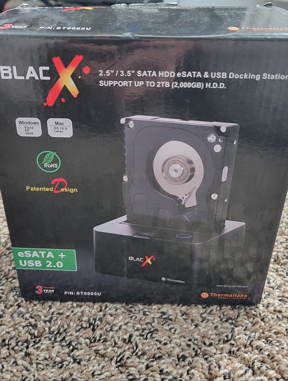 BlackX 2.5"/3.5" SATA HDD eSATA & USB Docking Station